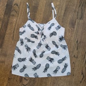 Light pink pineapple print tank top